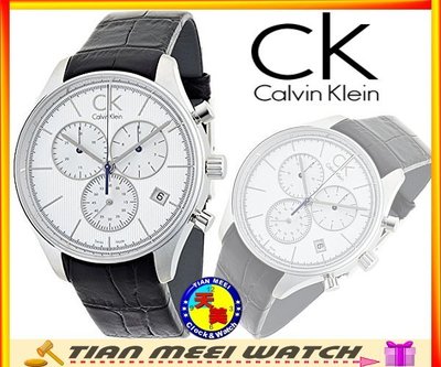 【天美鐘錶店家直營】【下殺↘超低價有保固】全新原廠CK Calvin Klein 三眼時尚休閒腕錶 K9814220