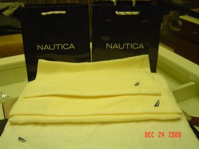 美國 NAUTICA   米白色系 方巾/毛巾/浴巾~三件組  ( 全新)   特價:999元