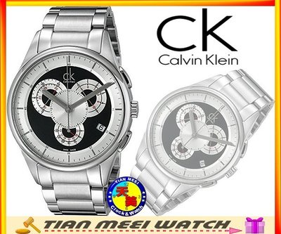 【天美鐘錶店家直營】【下殺↘超低價有保固】全新原廠CK Calvin Klein 三眼計時男錶 K2A27104