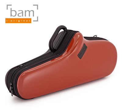 【現代樂器】免運！法國BAM SOFTPACK 4001 ST Alto Sax Case 橘紅色 中音薩克斯風盒附背帶