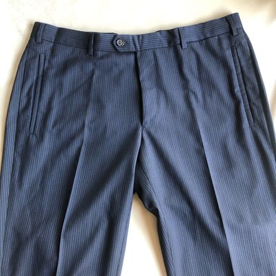 [品味人生]保證正品 Prada 深藍色條紋 西裝褲 工作褲 size 50 (P3)