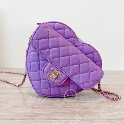 Chanel 新款 愛心包 配貨款 大號 全新 現貨 紫色 羊皮 金釦 AS3191 北市可面交 刷卡分期