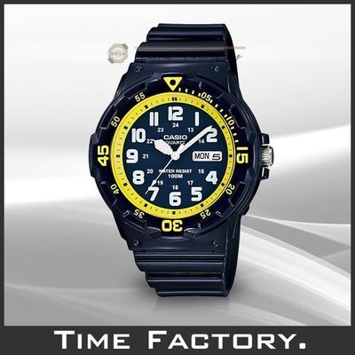 【時間工廠】全新 CASIO DIVER LOOK 潛水風膠帶腕錶 黯藍x艷黃 MRW-200HC-2B (200 HC
