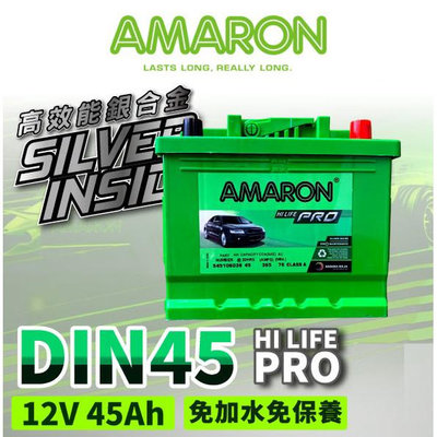 AMARON 愛馬龍 DIN45 銀合金 汽車電瓶 同 LN1 54801 充速快SX4 SMART