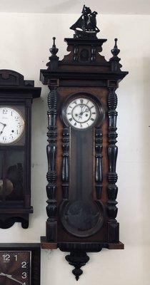 維也納百年大型件古董機械掛鐘 台北自取