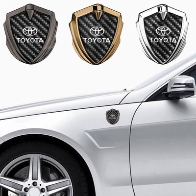 CAMRY 對於豐田凱美瑞 4runner Tundra Crown 3D 金屬車貼碳纖維屏蔽修飾標誌徽章貼花配件