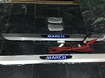 NISSAN MARCH K13 2012-2018年專用 原廠LED踏板 門檻條 冷光踏板 迎賓踏板(只有一組)