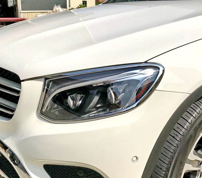 🐾賓士奔馳平治Benz GLC X253 2015~2020 鍍鉻銀 燈框 前燈框 大燈框 車燈裝飾亮條 車燈改裝