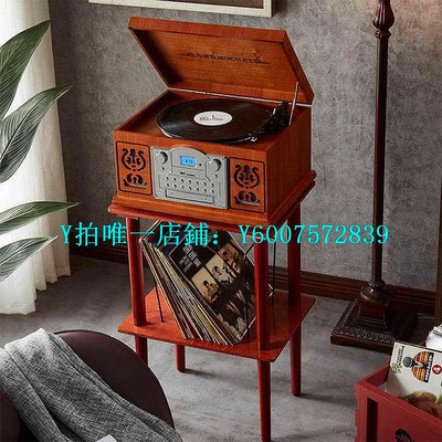 唱片機配件 高檔黑膠唱片機支架 黑膠收納架 唱機底托 復古邊桌留聲機配件Cro