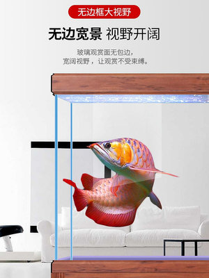 魚缸客廳2024新款超白龍魚缸水族箱生態家用大型玻璃底過濾中式
