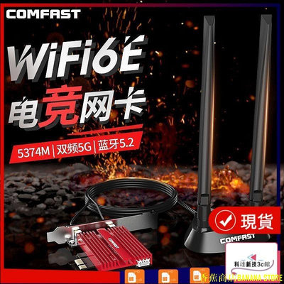 天極TJ百貨【品質優選】COMFAST AX210網卡PCIE口千兆5g電腦接收5.2