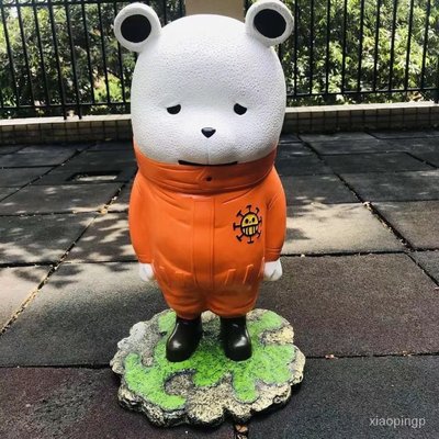 【熱賣精選】海賊王GK道歉熊 貝波熊 bepo 可愛大型手辦 樹脂雕像模型擺件人偶