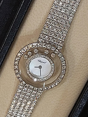 CHOPARD 蕭邦表 快樂鑽錶  全天然鑽石錶帶  真品  絕無僅有 原始購買證明