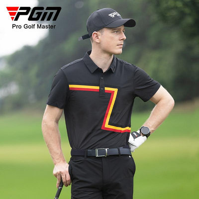 高爾夫服裝 PGM新款高爾夫服裝男士短袖t恤運動上衣夏季撞色織帶男裝polo衫