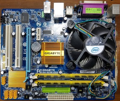 金士頓4G終保記憶體+技嘉GA-G31M-ES2L主機板+Intel E6300/ 1.86G雙核CPU~附擋板與風扇~
