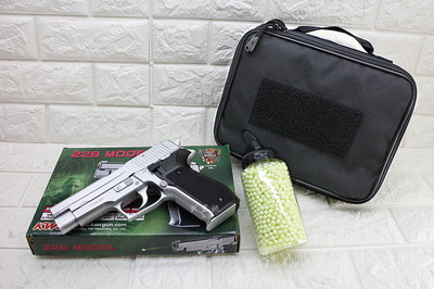 台南 武星級 KWC P226 手槍 空氣槍 銀 + 奶瓶 + 手槍袋 ( KA15C SIG SAUGER MK25