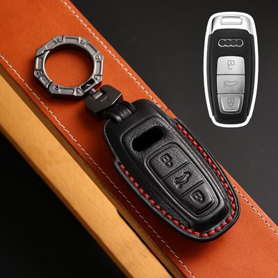 車飾汽配~新款奧迪Audi 鑰匙套純手工3D熱壓塑型全包汽車鑰匙保護殼真皮汽車裝飾 汽車改裝