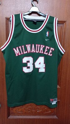 NBA密爾瓦基公鹿隊Ray Allen復古綠色球衣XL號
