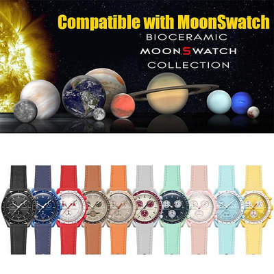 20mm 真皮錶帶, 適用於 Omega MoonSwatch錶帶 快速拆釋放時尚防水運動手錶配件 快拆腕帶