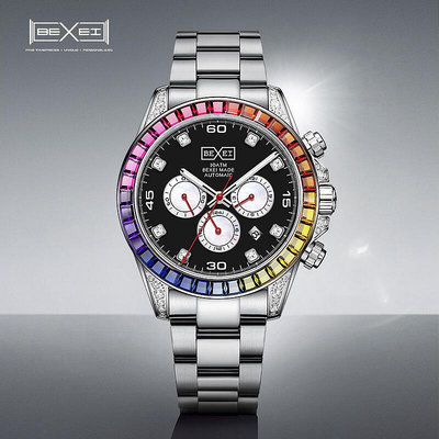 BEXEI彼賽彩虹騎士系列手錶夜光防水腕錶男士全自動機械錶男款