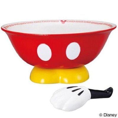 正版授權 日本 迪士尼 MICKEY 米奇 陶瓷拉麵碗 附湯匙