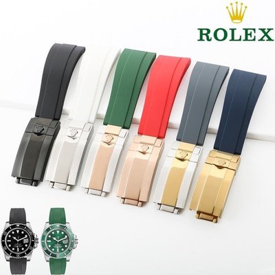 現貨熱銷-迪通拿橡膠手表帶原裝款硅膠Rolex黑綠水鬼表鏈蠔式恒動20