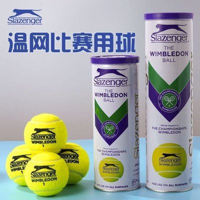 Slazenger史萊辛格網球 紫鐵罐裝溫網比賽用球 訓練網球3粒裝正品促銷
