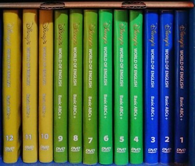 二手 寰宇 迪士尼 美語 DISNEY WORLD OF ENGLISH Basic ABCs 主課程 完整12片DVD