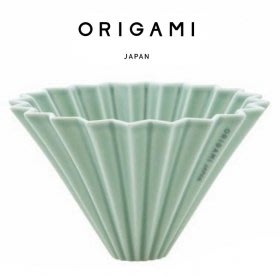 【豐原哈比店面經營】日本ORIGAMI 摺紙咖啡陶瓷濾杯-S(霧綠色)