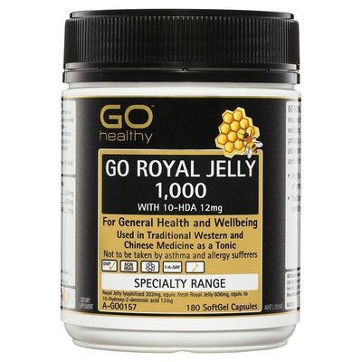 紐西蘭 Go Healthy 蜂王漿 Royal Jelly 1000mg 10 HDA 12mg (180顆)