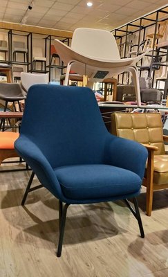 【找椅子】北歐現代簡約主人椅 單人沙發椅   藍色