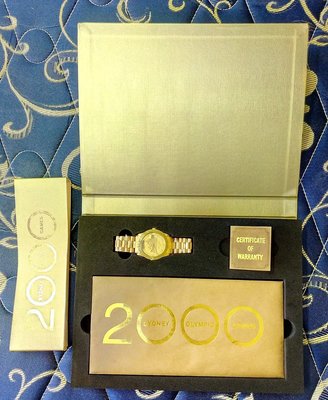 2000年雪梨奧運紀念黃金鈔，紀念錶組，贈台鈔61年50元及65年10元各一張