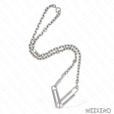 【WEEKEND】 OFF WHITE Double Paper Clip 迴紋針 項鍊 銀色 20秋冬