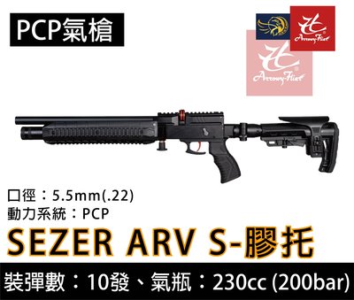 昊克生存遊戲-騎翼鶯歌 土耳其 SEZER ARV S 口徑5.5mm 空氣長槍 黑色膠托