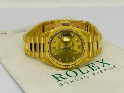 勞力士ROLEX女錶 型式：69178 錶徑：26mm #金色原廠10鑽面盤  #一手錶 品項98新
