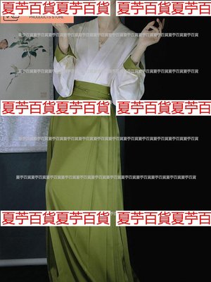 早秋新中式女裝改良漢服半身裙兩件套裝馬面解構綠色連衣裙子夏季—夏苧百貨