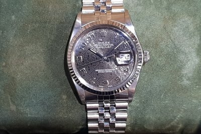 【伯恩鐘錶】Rolex 勞力士 DATEJUST 16014 黑色紀念面特殊錶盤 36mm 盒單全