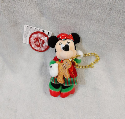 全新 日本迪士尼樂園 2022年 聖誕節米妮吊飾 薑餅人 耶誕節米老鼠包包別針掛飾小玩偶 minnie mouse disney 小娃娃 擺飾 米妮小公仔 人偶