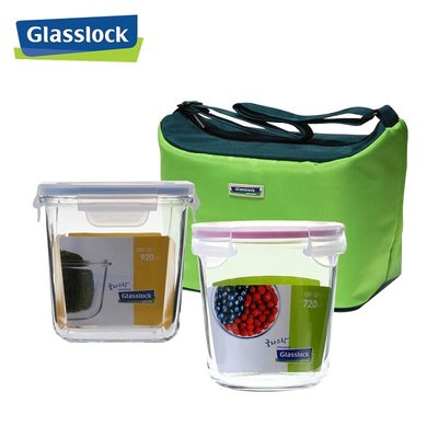 特賣-Glasslock玻璃湯碗面碗水果甜品碗圓形保鮮碗2件套920ml+720ml