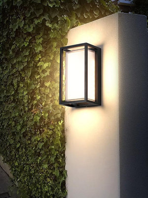led戶外防水壁燈別墅庭院燈現代簡約門口陽台壁燈樓梯過道感應燈