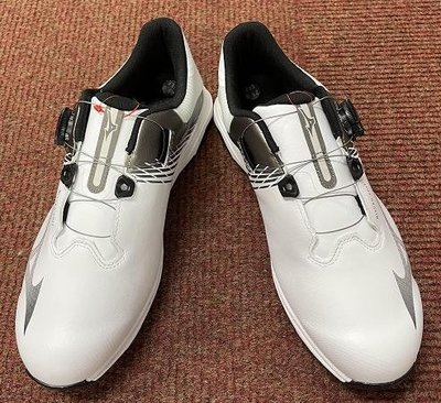 (易達高爾夫)全新原廠MIZUNO 51GM225509 白/銅色 男仕 有釘 高爾夫球鞋