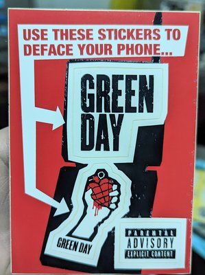 Green Day 年輕歲月 -American Idiot （官方原版宣傳貼紙)*全新未使用