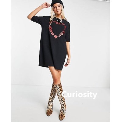 【Curiosity】義大利 Love Moschino T恤式短袖連身裙洋裝 短裙-黑色 $5900↘$2699免運
