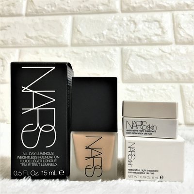 NARS~裸光奇肌2件組《夜間修護水凝霜6ml+粉底液15ml (色號#5825) 》隨身版【天使愛美麗】專櫃小樣