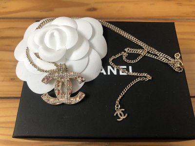 Chanel 香奈兒 金色logo小珍珠項鍊