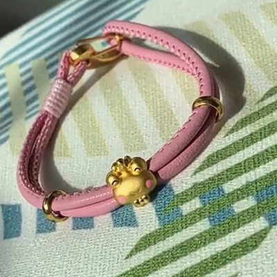 黃金潘朵拉 情人節禮物告白最佳首選 3D硬金  青蛙王子手鍊
