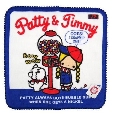 軒恩株式會社~PATTY &amp; JIMMY日本製 50周年糖果扭蛋機小毛巾 小手帕 127988