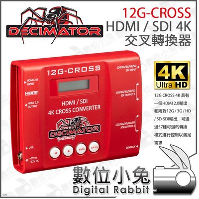 數位小兔【Decimator 紅蜘蛛 12G-CROSS HDMI/SDI 4K 交叉轉換器】訊號轉換 公司貨 轉換盒