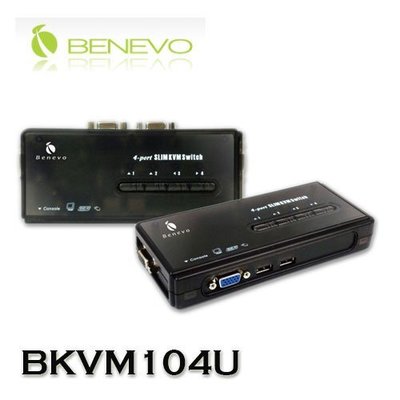 【MR3C】含稅 內附4組KVM連接線 BENEVO BKVM104U 4埠USB VGA KVM多電腦切換器