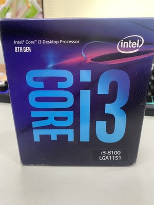 INTEL i3-8100 CPU處理器 盒裝含風扇 二手良品 門市保固30天 蘆洲可自取📌自取價2200